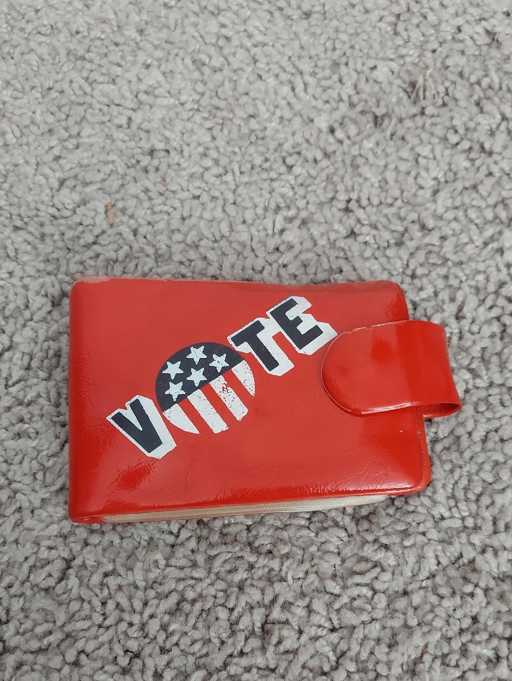 Vintage Red 'VOTE' Vinyl Wallet